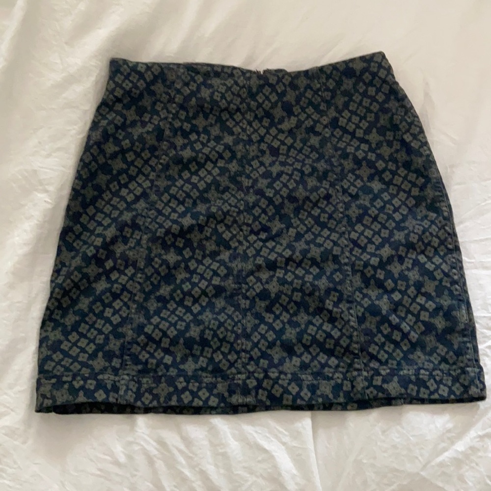 Free People patterned denim mini skirt